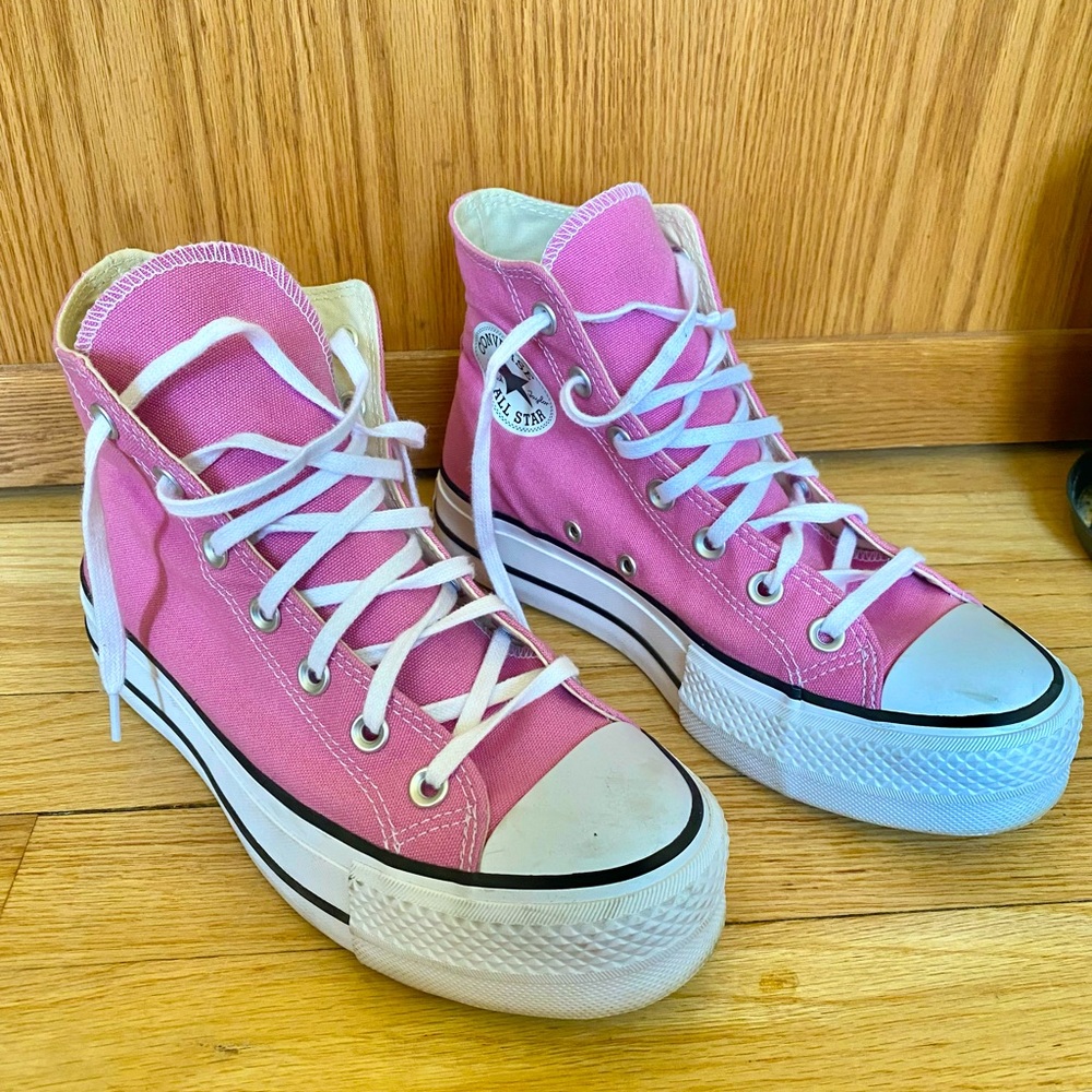 Pink Platform Converse